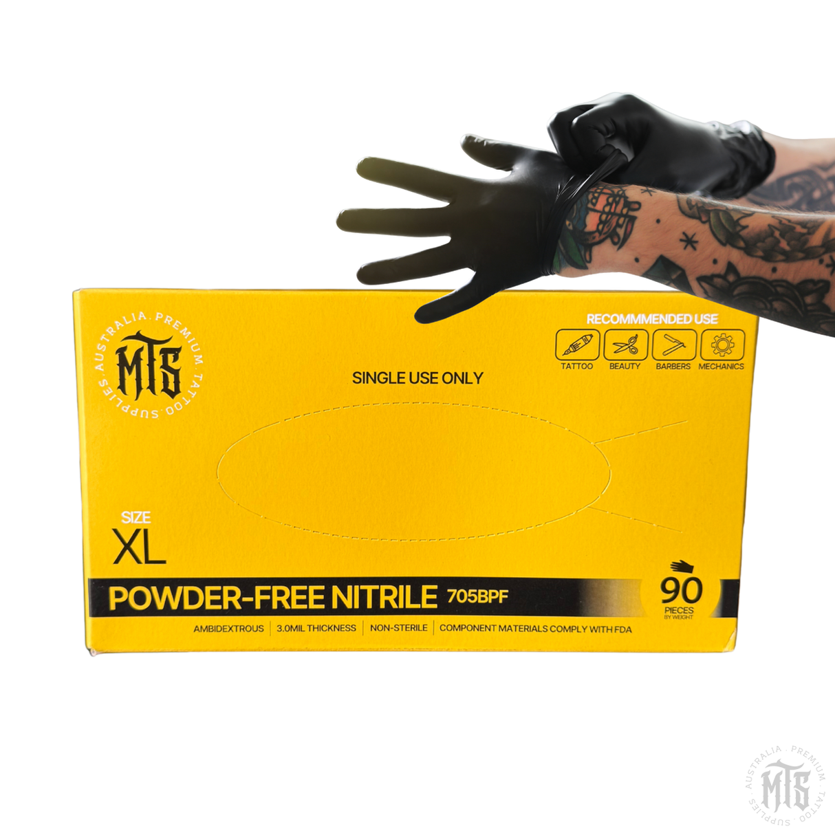 MTS Black Nitrile Gloves