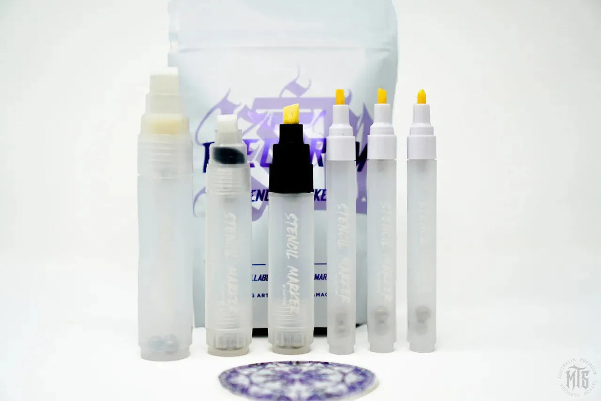 Electrum refillable stencil lettering markers - pack of 6