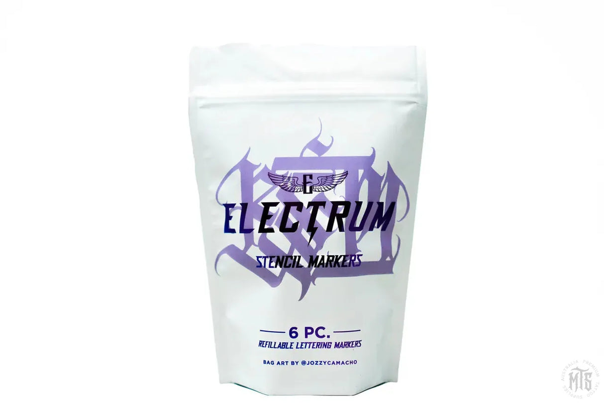 Electrum refillable stencil lettering markers - pack of 6