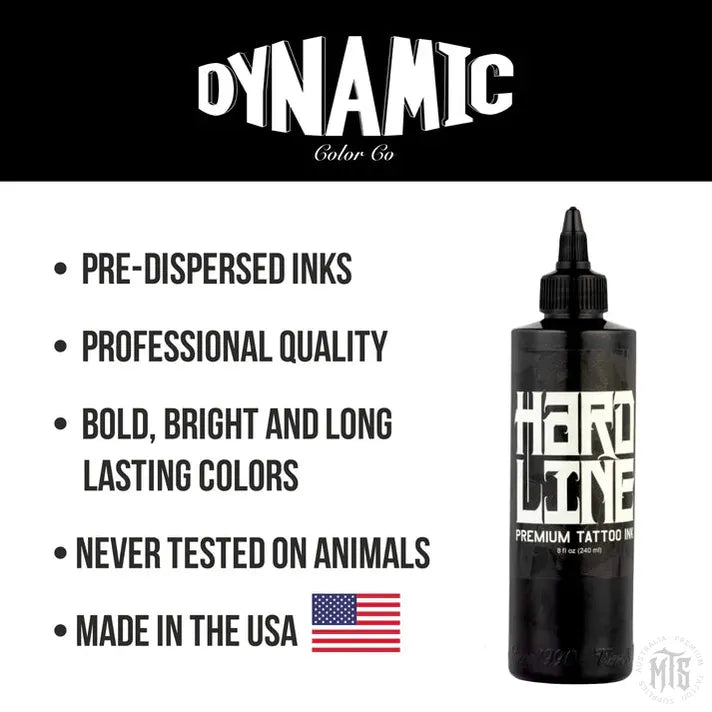 Black HardLine 8oz-tattoo ink-Dynamic-8oz-Melbourne Tattoo Supplies