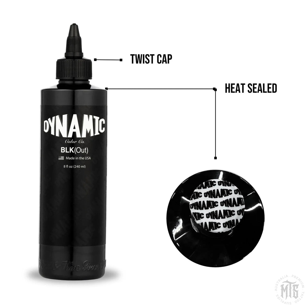 Blackout 8oz-tattoo ink-Dynamic-8oz-Melbourne Tattoo Supplies