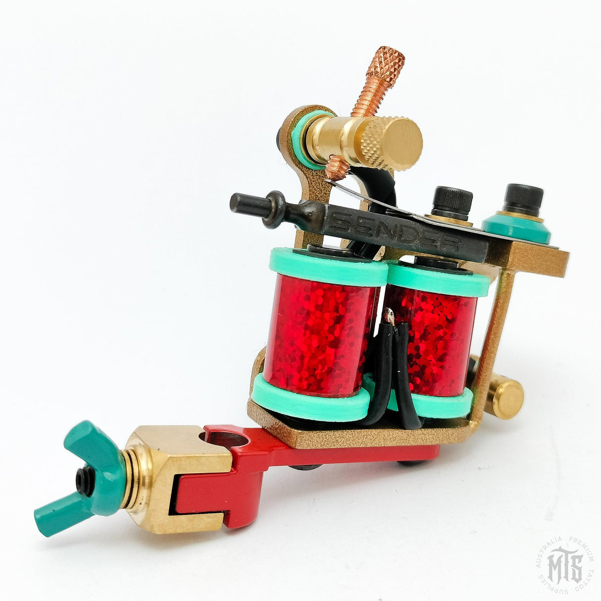 Braze-Up "Wags" Zippy Liner - Gold/Teal/Red sparkle - MARK SENDER-Tattooing Machines-Mark Sender-Melbourne Tattoo Supplies