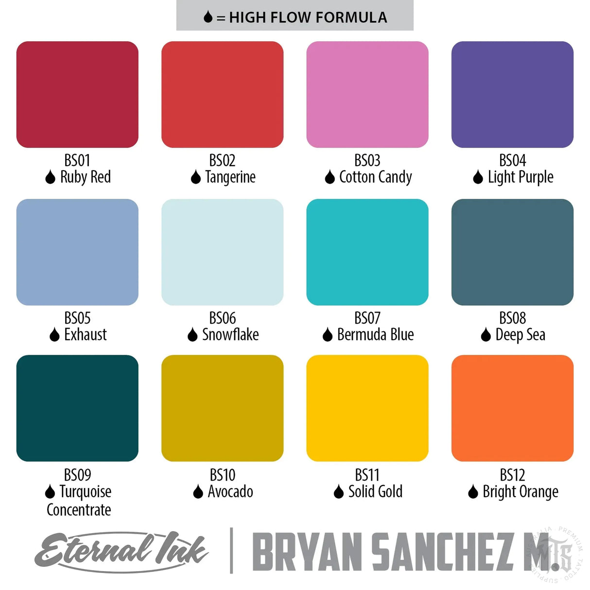 Bryan Sanchez M. Watercolor Ink Set-tattoo ink-Eternal Ink-Melbourne Tattoo Supplies