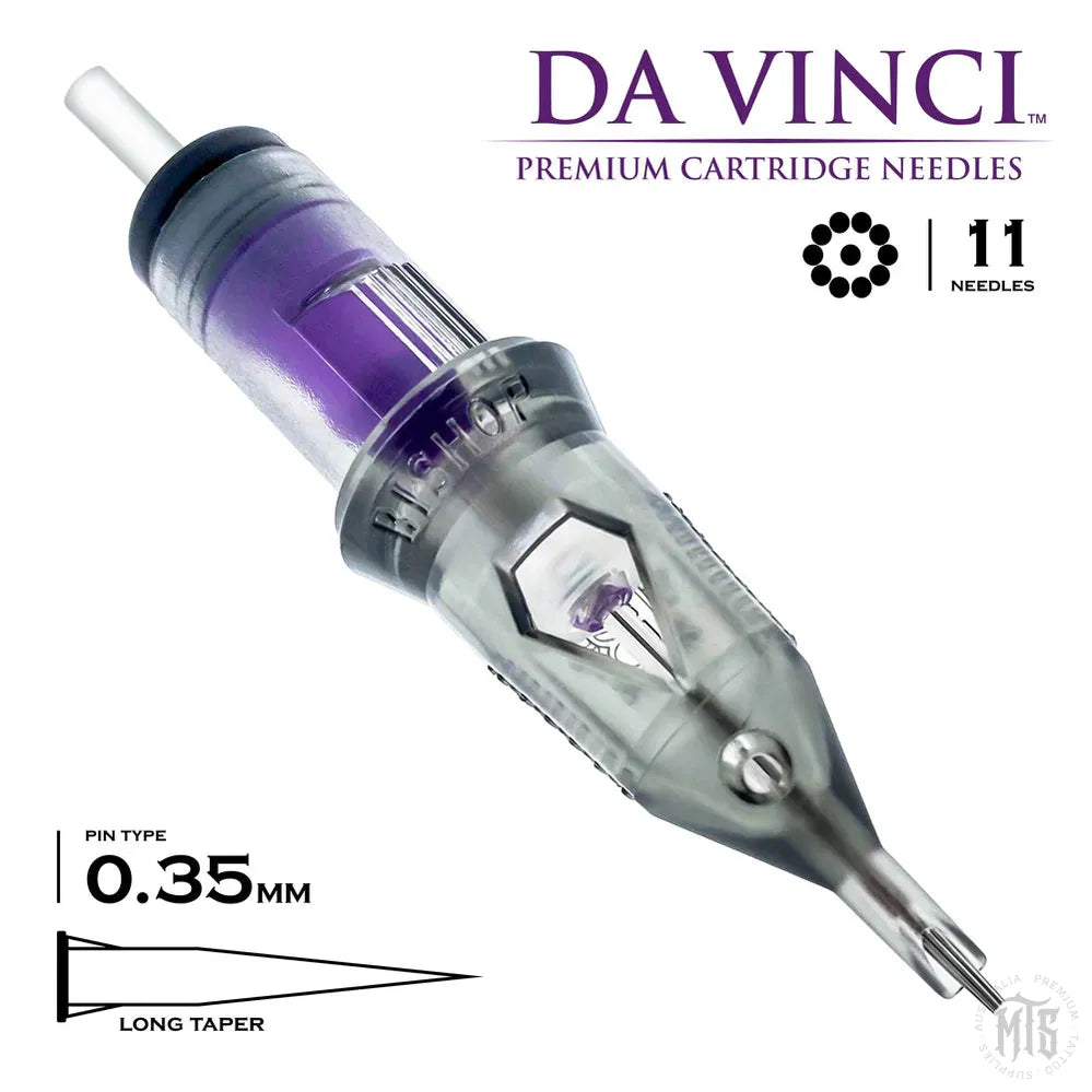 Da Vinci V2 Cartridge Round Liner-Tattoo Needles-Bishop-12 / .35mm-11RL-Melbourne Tattoo Supplies