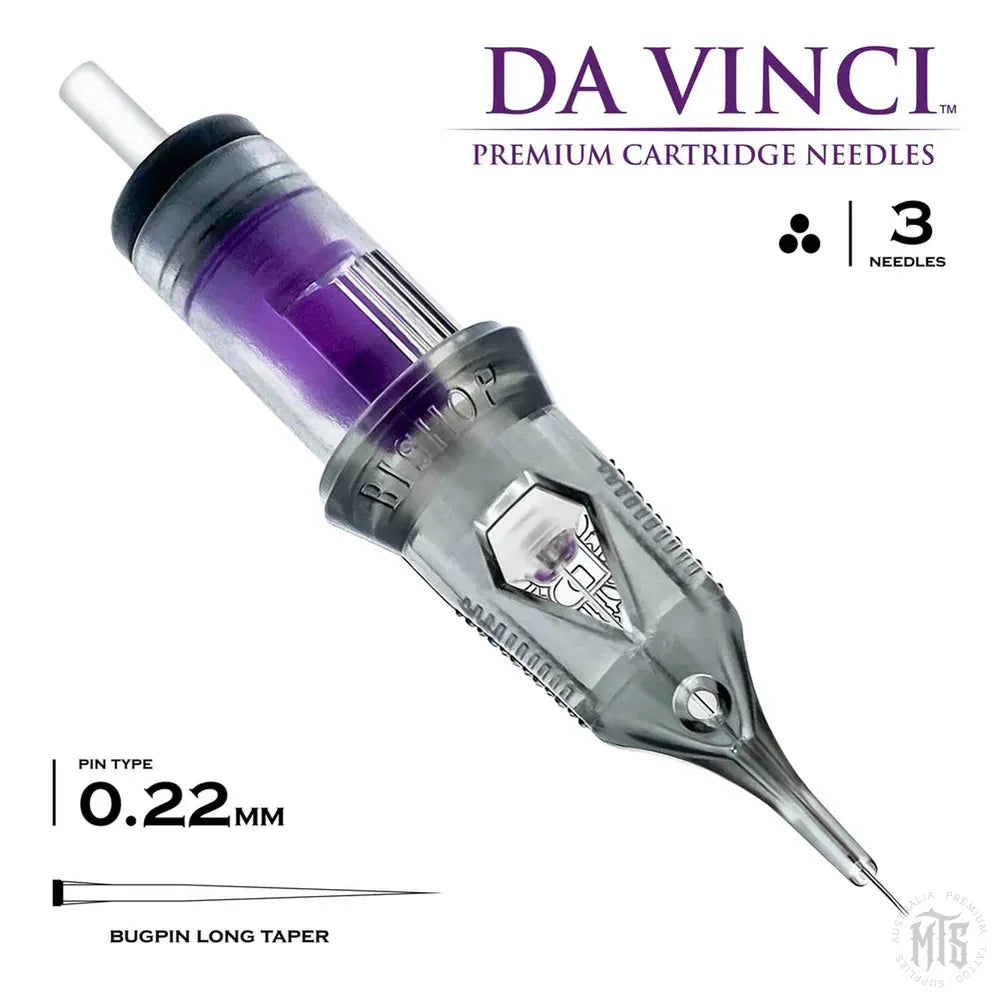 Da Vinci V2 Cartridge Round Liner fine/small gauge-Tattoo Needles-Bishop-06 / .20mm-03RL-Melbourne Tattoo Supplies