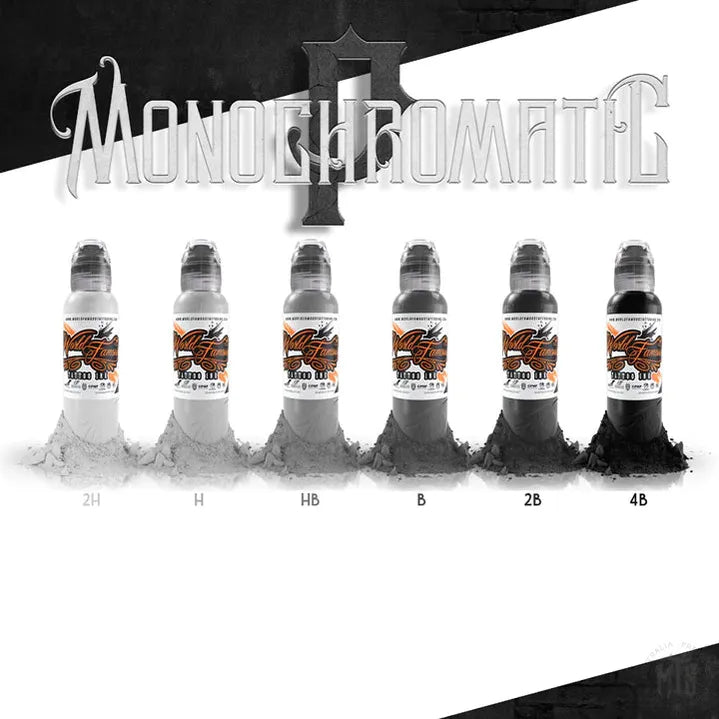 POCH'S Monochromatic Set - WORLD FAMOUS-tattoo ink-World Famous-1oz-Melbourne Tattoo Supplies
