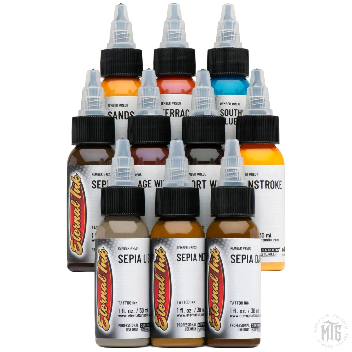 Rember Signature Series 10 Color Set - Eternal Ink-tattoo ink-Eternal Ink-Melbourne Tattoo Supplies