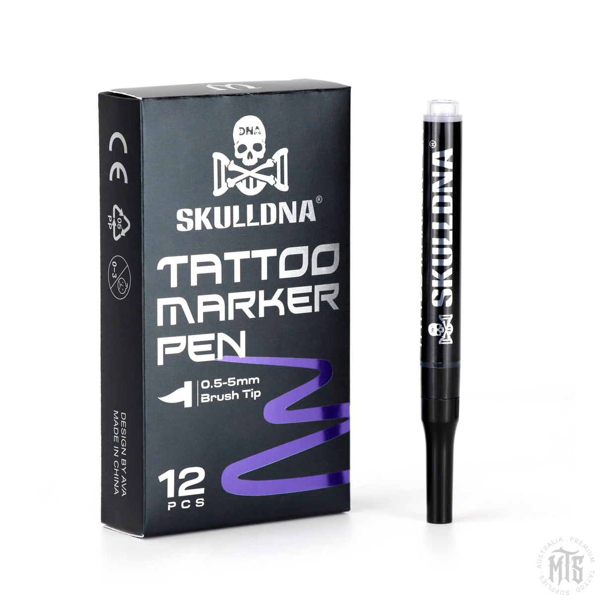 SKULLDNA TATTOO MARKER PEN-Tattoo Supplies-AVA-Single Marker-Melbourne Tattoo Supplies