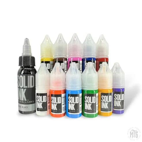 Solid Ink Mini Travel 11 Colors Set 0.5oz + Lining Black 1oz