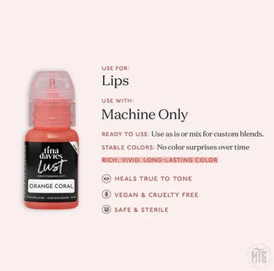 Tina Davies x Perma Blend - LUST - Orange Coral-tattoo ink-Tina Davies-Melbourne Tattoo Supplies