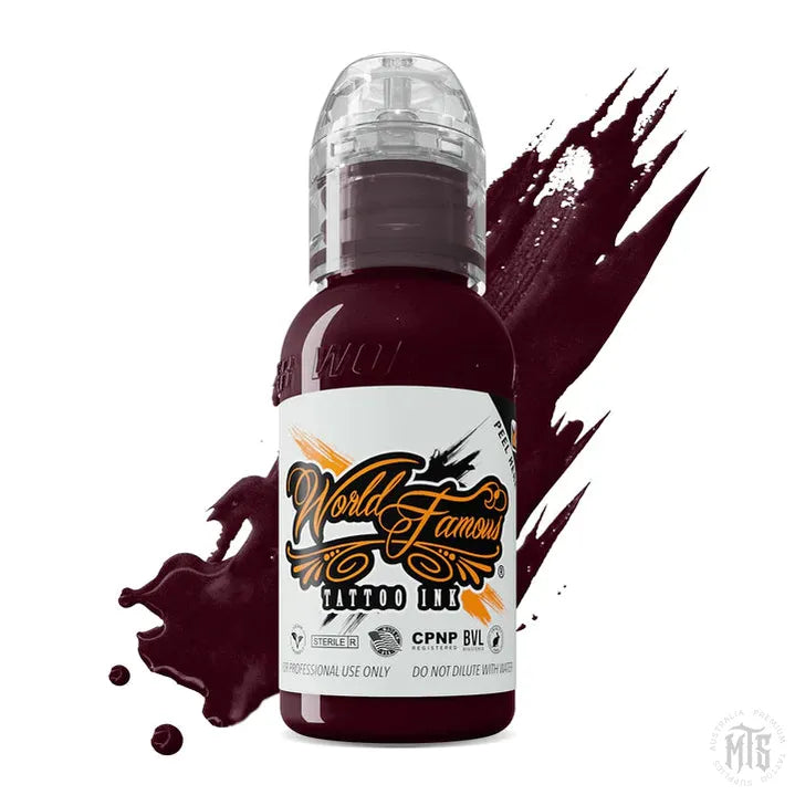 BURGUNDY WINE - WORLD FAMOUS-tattoo ink-World Famous-Melbourne Tattoo Supplies