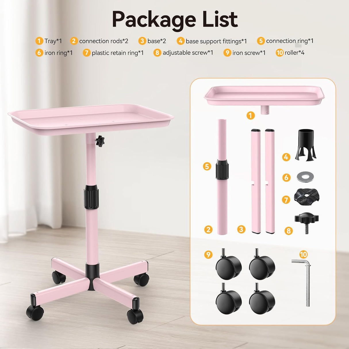Pink Portable Workstation Tray