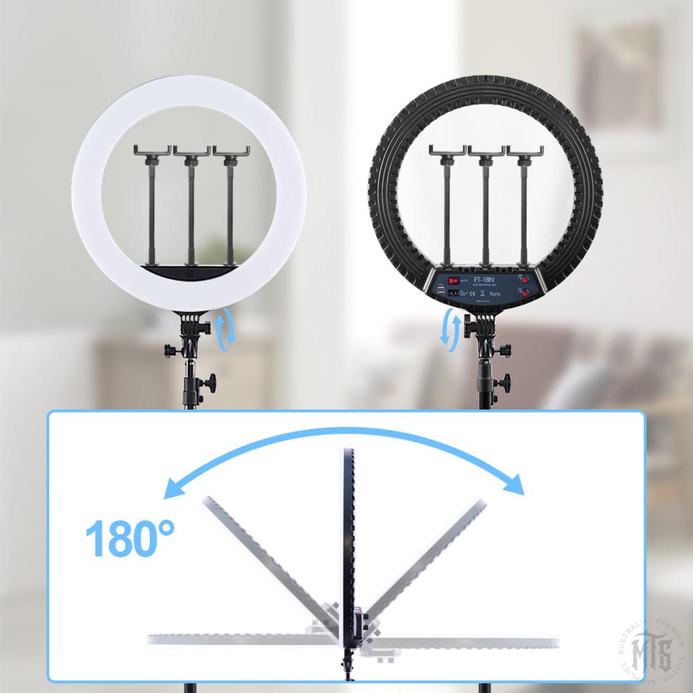18" Ring light w/ Wall mounted lamp stand-Furniture-Fosoto-Melbourne Tattoo Supplies