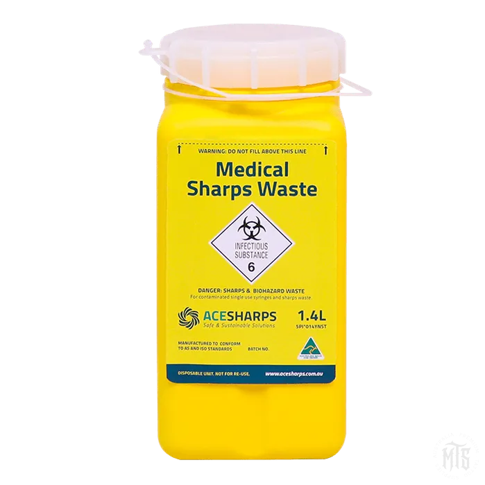 1.4L Medical Sharps Container-Consumables-Inked expo-Melbourne Tattoo Supplies