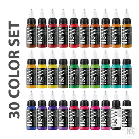 30 Color set - Raw-tattoo ink-Raw Pigments-1oz-Melbourne Tattoo Supplies