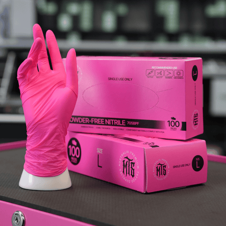 MTS Pink Nitrile Gloves