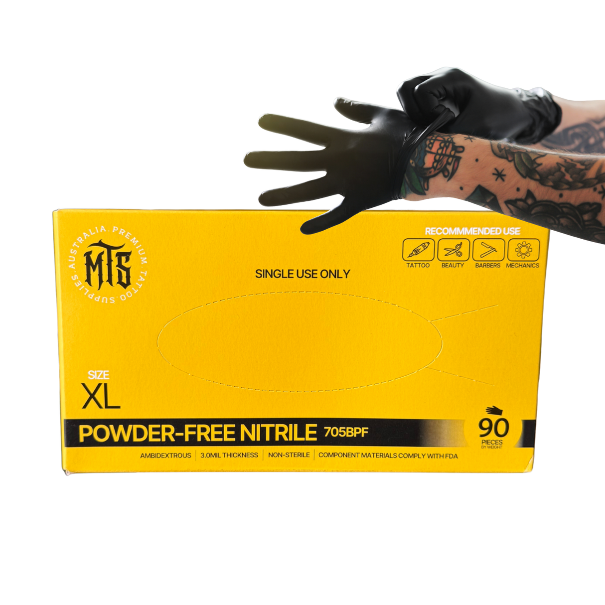 MTS Black Nitrile Gloves