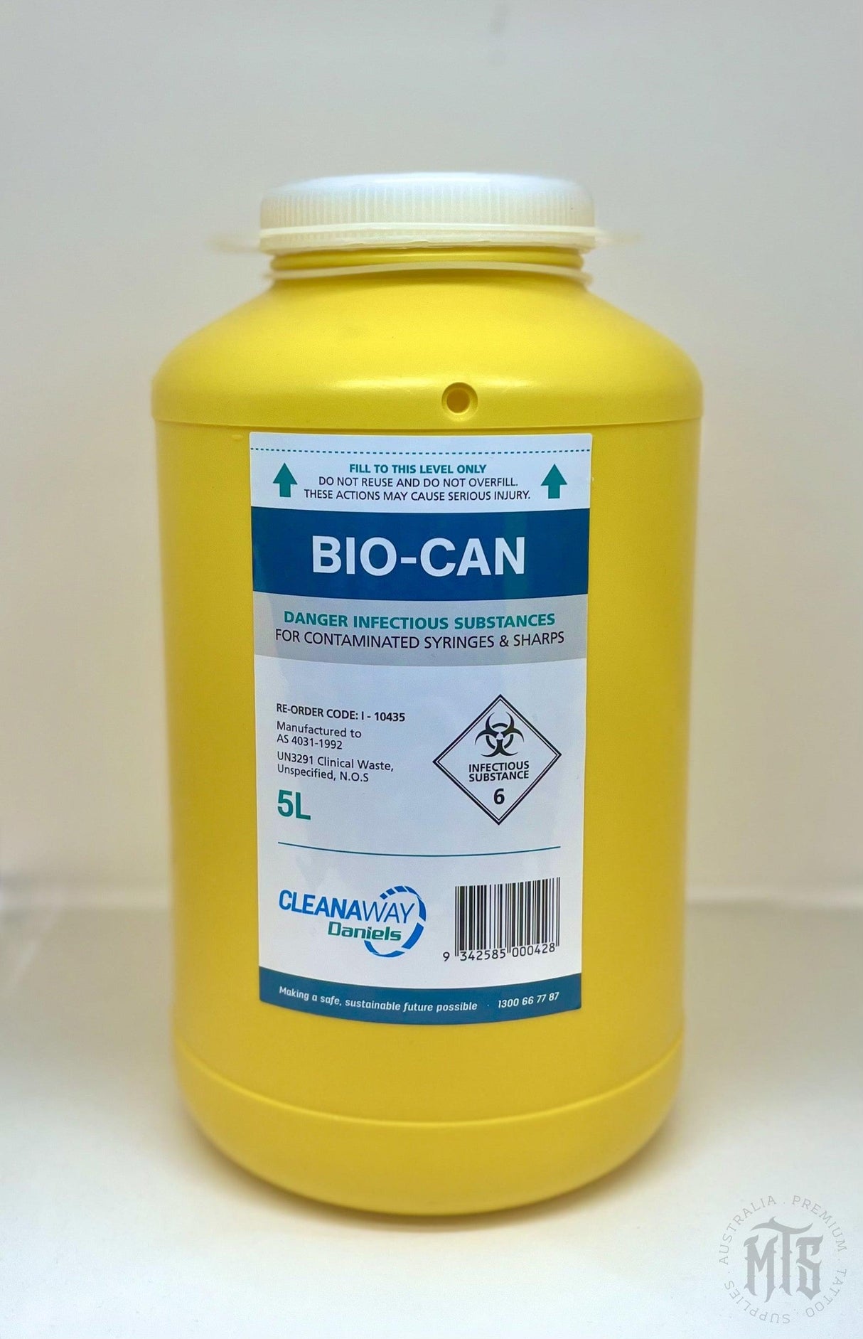 5L SHARPS HAZARD CONTAINER-Consumables-Sharps-Melbourne Tattoo Supplies