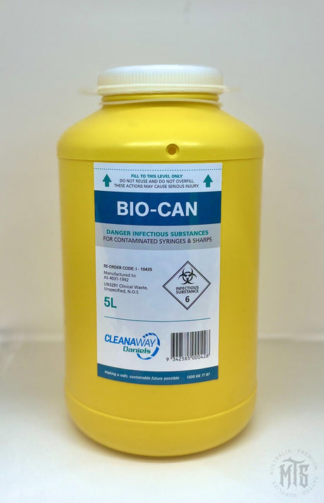 5L SHARPS HAZARD CONTAINER-Consumables-Sharps-Melbourne Tattoo Supplies