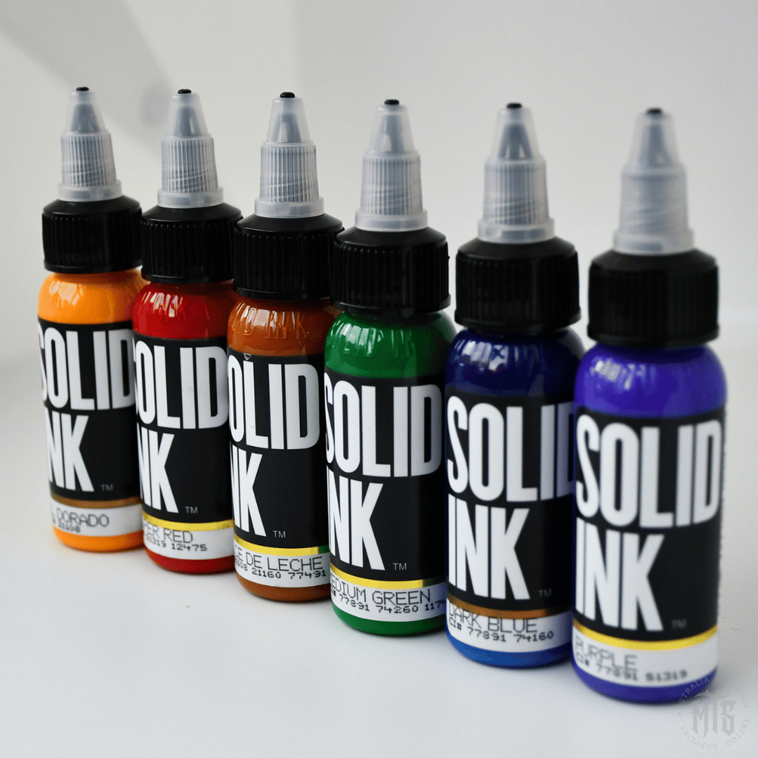 6 Colour Trad Set - Solid Ink-tattoo ink-Solid Ink-Melbourne Tattoo Supplies