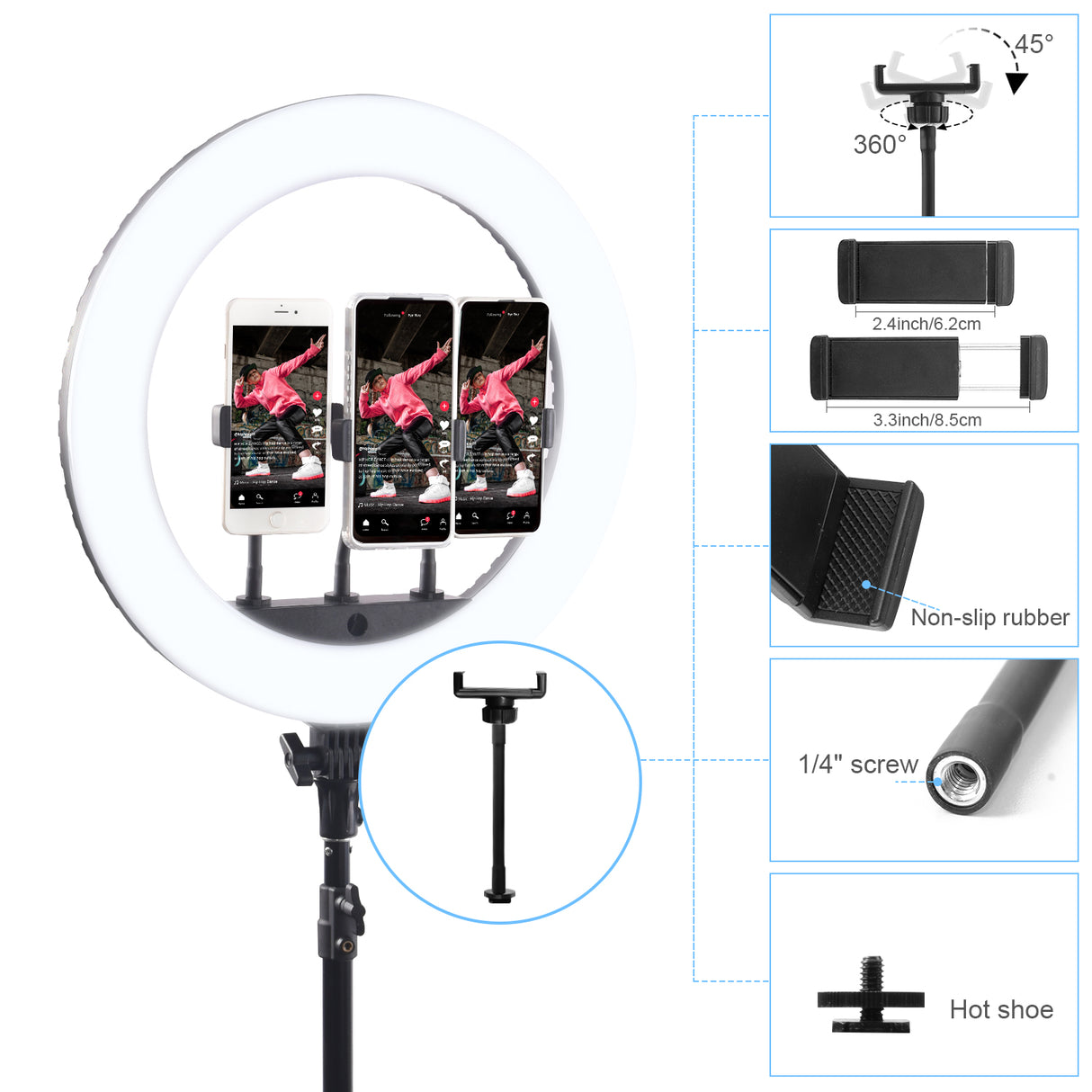 18" LED ring light lamp