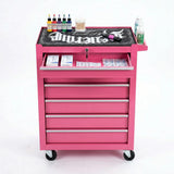 Pink 7 Drawer trolley