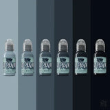 A.D. Pancho Pastel Greys Set - World Famous-tattoo ink-World Famous-1oz-Melbourne Tattoo Supplies
