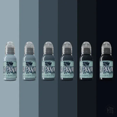 A.D. Pancho Pastel Greys Set - World Famous-tattoo ink-World Famous-1oz-Melbourne Tattoo Supplies