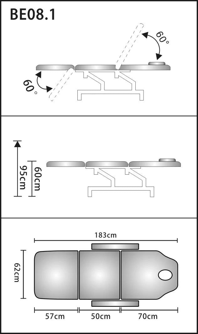 InkForge lll Fully Electric Tattoo Bed BE08B