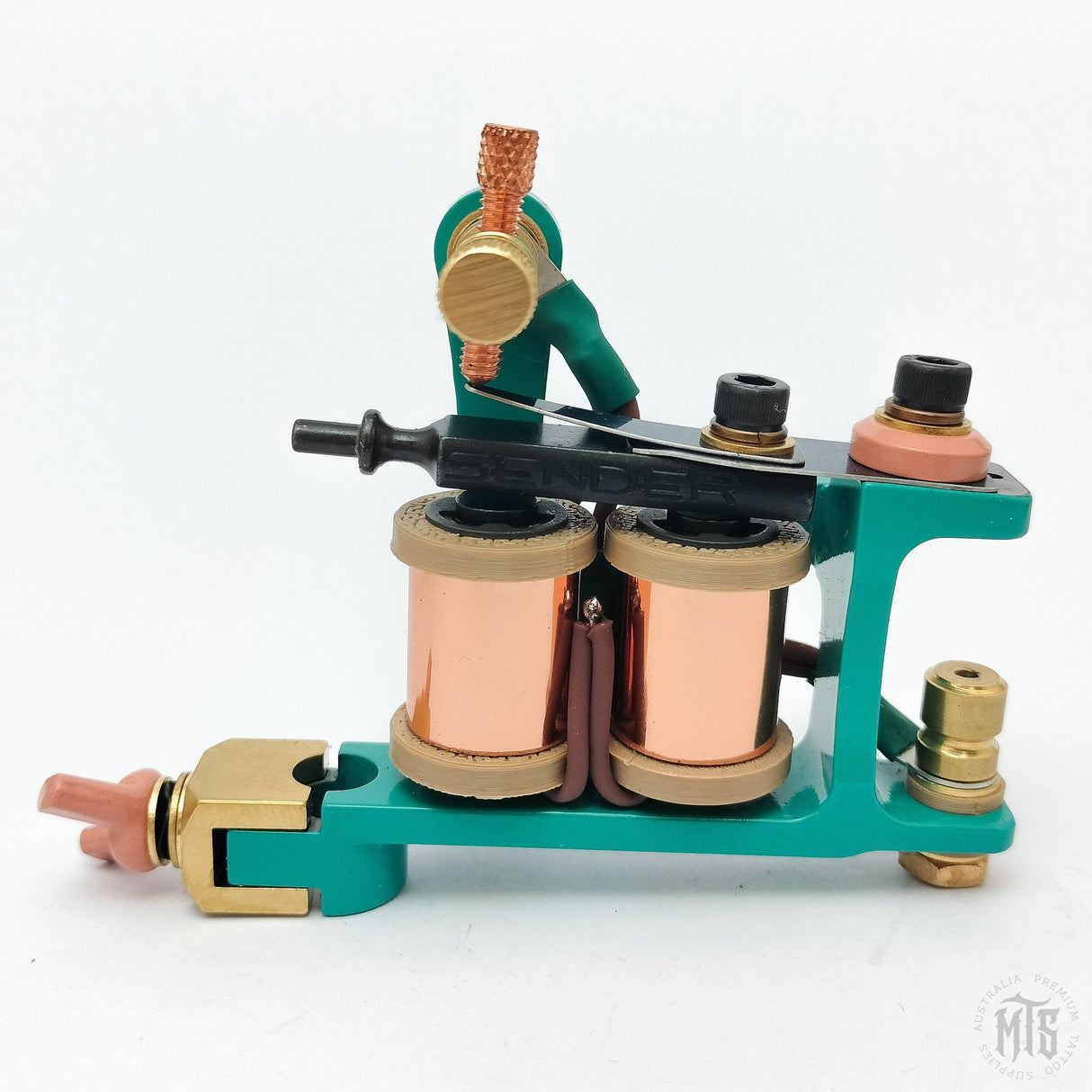 Braze-Up "Jonesy-esque" Zippy Liner - Teal/Shiny Copper - MARK SENDER-Tattooing Machines-Mark Sender-Melbourne Tattoo Supplies