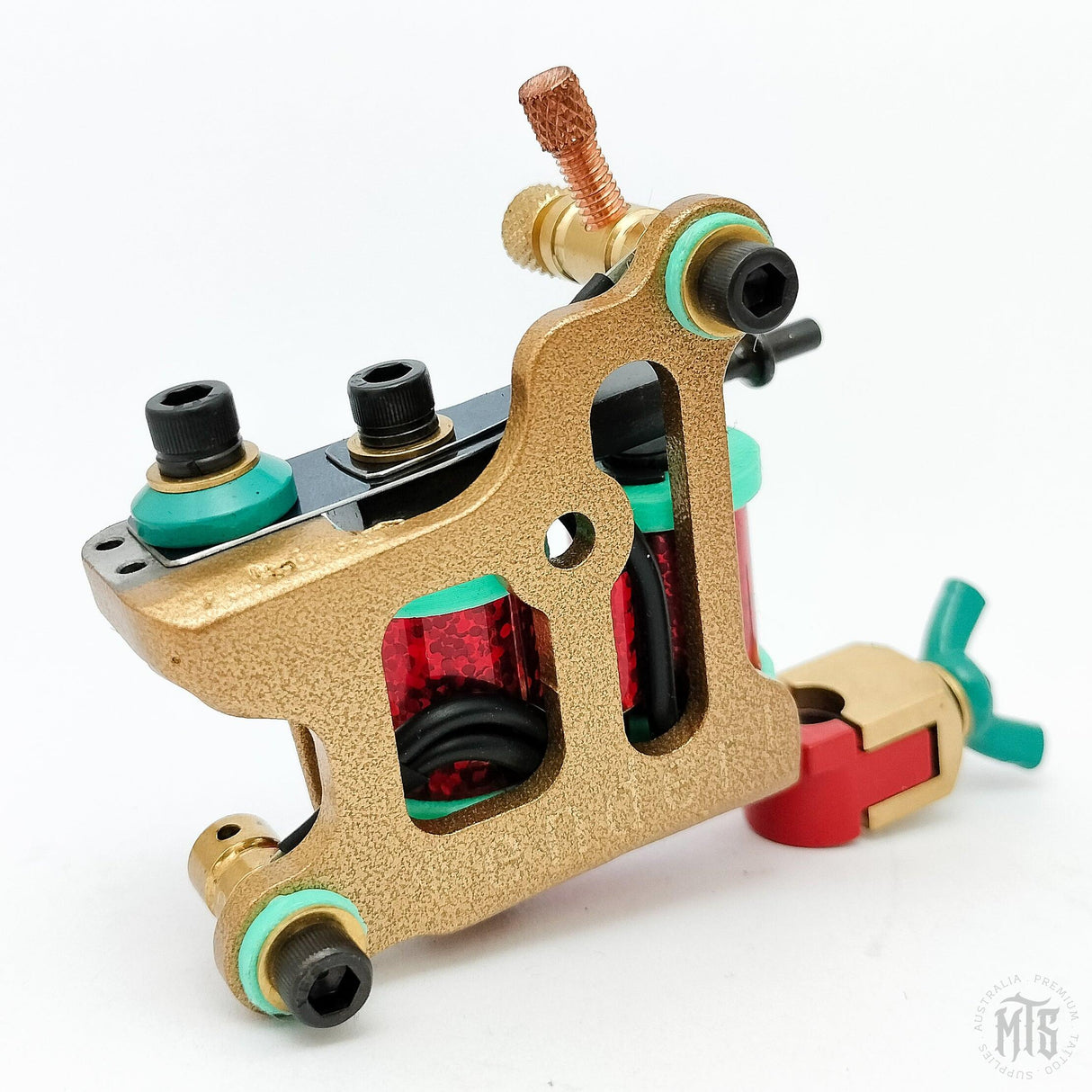 Braze-Up "Wags" Zippy Liner - Gold/Teal/Red sparkle - MARK SENDER-Tattooing Machines-Mark Sender-Melbourne Tattoo Supplies
