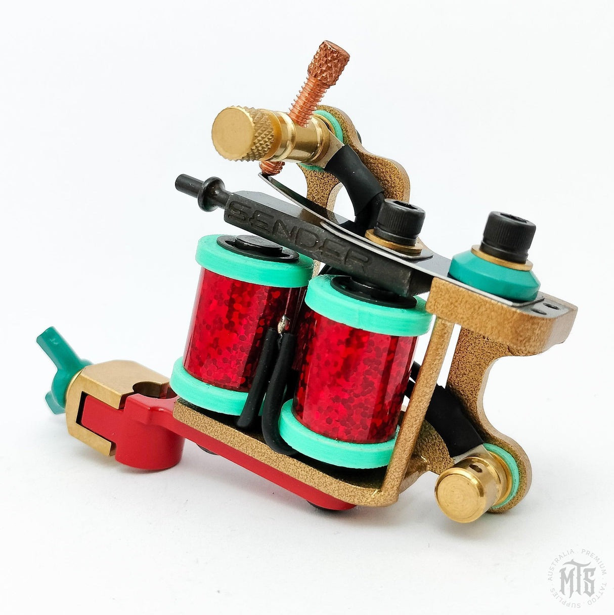 Braze-Up "Wags" Zippy Liner - Gold/Teal/Red sparkle - MARK SENDER-Tattooing Machines-Mark Sender-Melbourne Tattoo Supplies