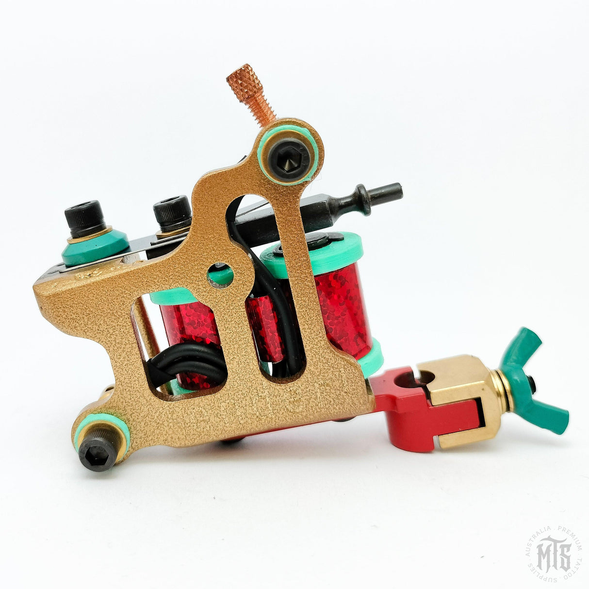 Braze-Up "Wags" Zippy Liner - Gold/Teal/Red sparkle - MARK SENDER-Tattooing Machines-Mark Sender-Melbourne Tattoo Supplies