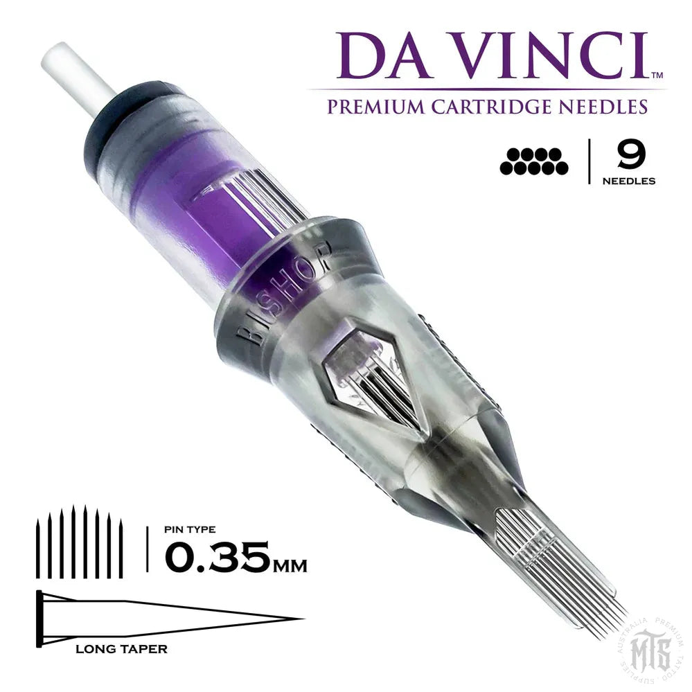 Da Vinci V2 Cartridge Curved Magnum-Tattoo Needles-Bishop-12 / .35mm-09CM-Long-Melbourne Tattoo Supplies