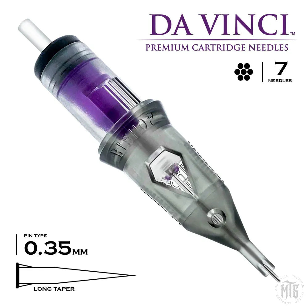 Da Vinci V2 Cartridge Round Liner-Tattoo Needles-Bishop-12 / .35mm-07RL-Melbourne Tattoo Supplies