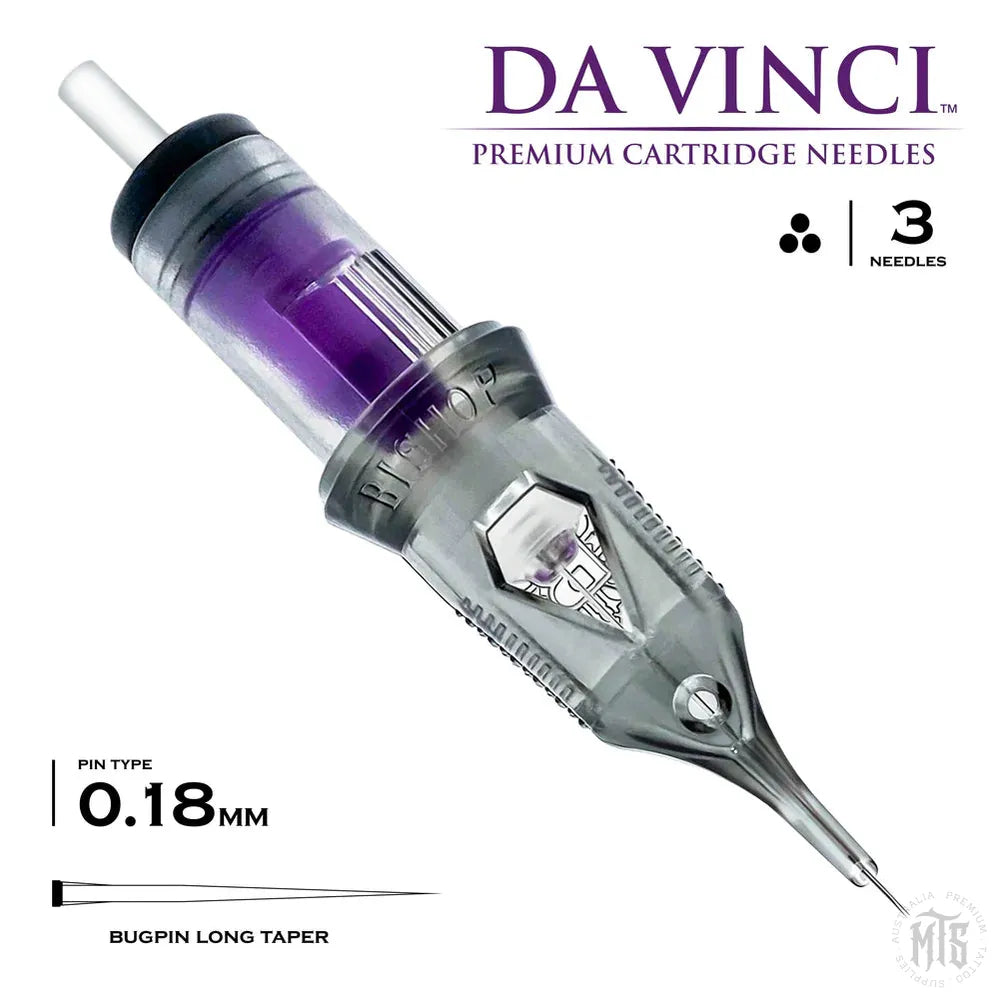 Da Vinci V2 Cartridge Round Liner fine/small gauge-Tattoo Needles-Bishop-04 / .18mm-03RL-Melbourne Tattoo Supplies