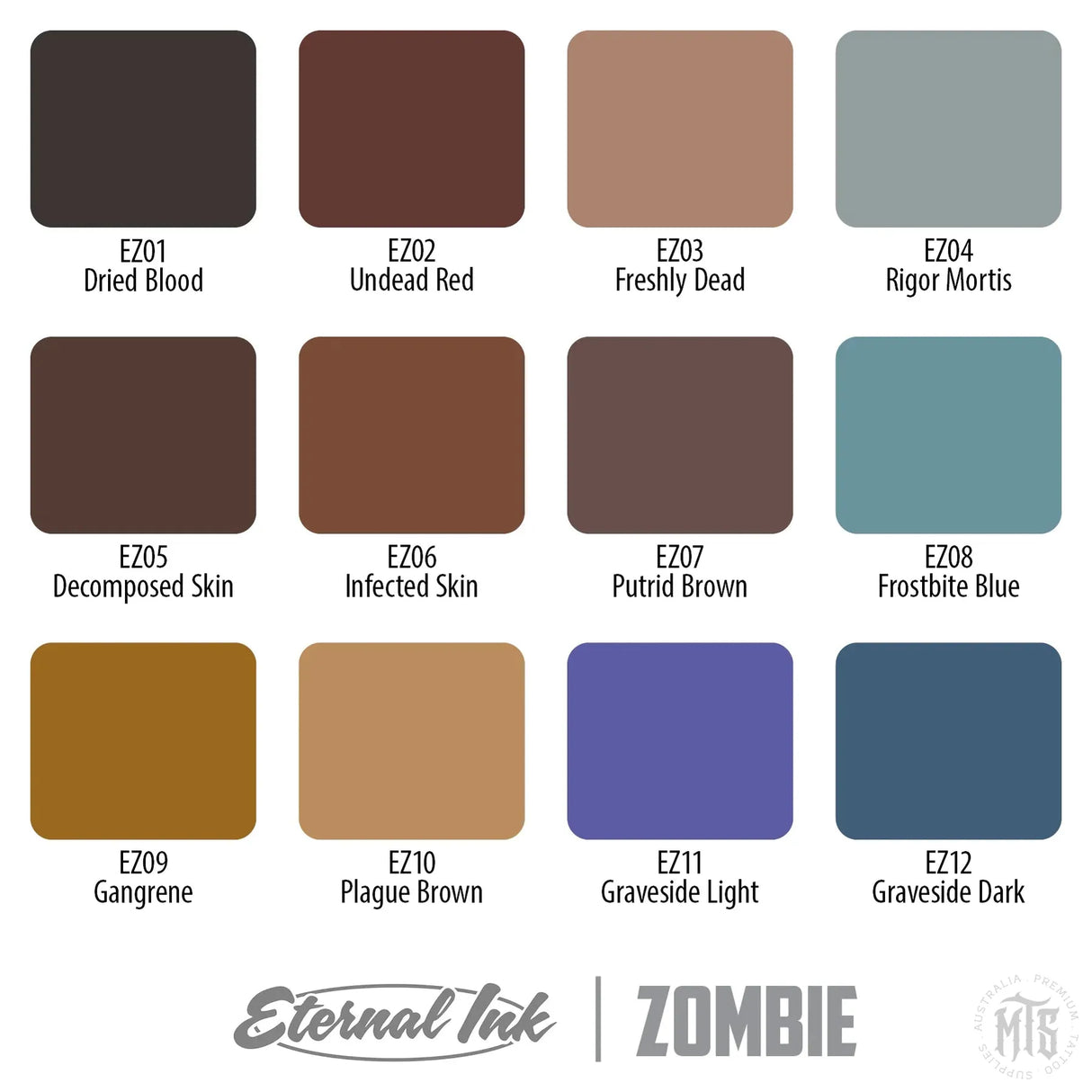 Dan Henk Zombie Set-tattoo ink-Eternal Ink-Melbourne Tattoo Supplies