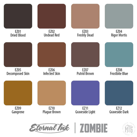 Dan Henk Zombie Set-tattoo ink-Eternal Ink-Melbourne Tattoo Supplies