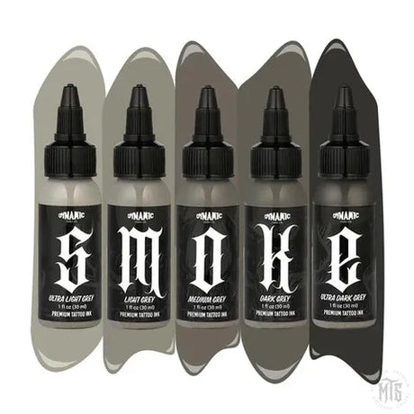 Dynamic Smoke Opaque Grey ink set-tattoo ink-Dynamic-1oz-Melbourne Tattoo Supplies