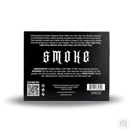 Dynamic Smoke Opaque Grey ink set-tattoo ink-Dynamic-1oz-Melbourne Tattoo Supplies