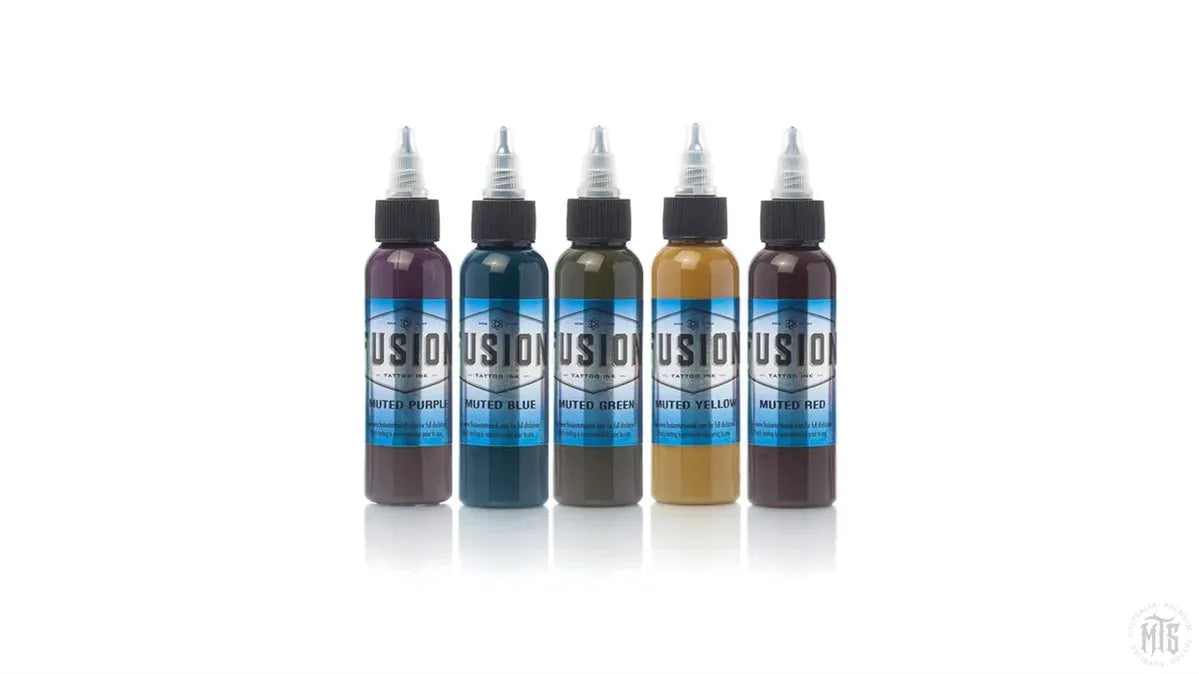 Fusion Ink - Muted 5 Colour Set-tattoo ink-Fusion Ink-Melbourne Tattoo Supplies