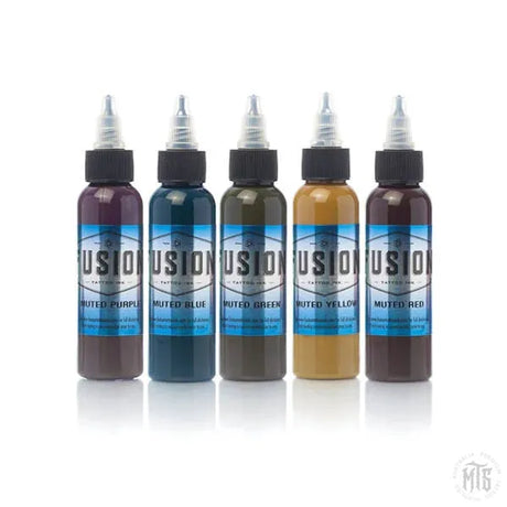 Fusion Ink - Muted 5 Colour Set-tattoo ink-Fusion Ink-Melbourne Tattoo Supplies