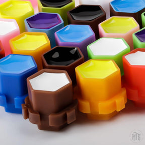 Hex Ink Cups - connectable-Consumables-Generic-White-Melbourne Tattoo Supplies