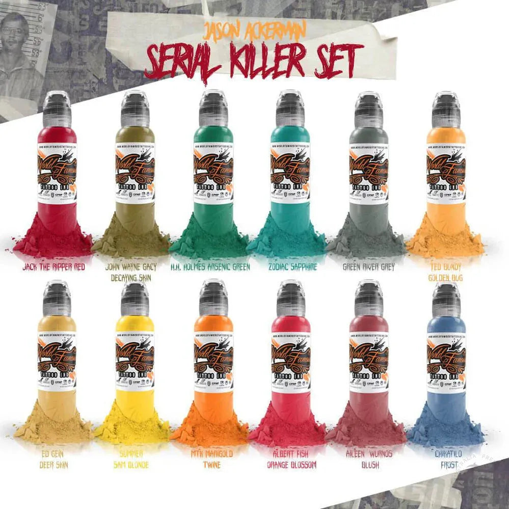 Jason Ackerman Serial Killer Set - World Famous-tattoo ink-World Famous-Melbourne Tattoo Supplies