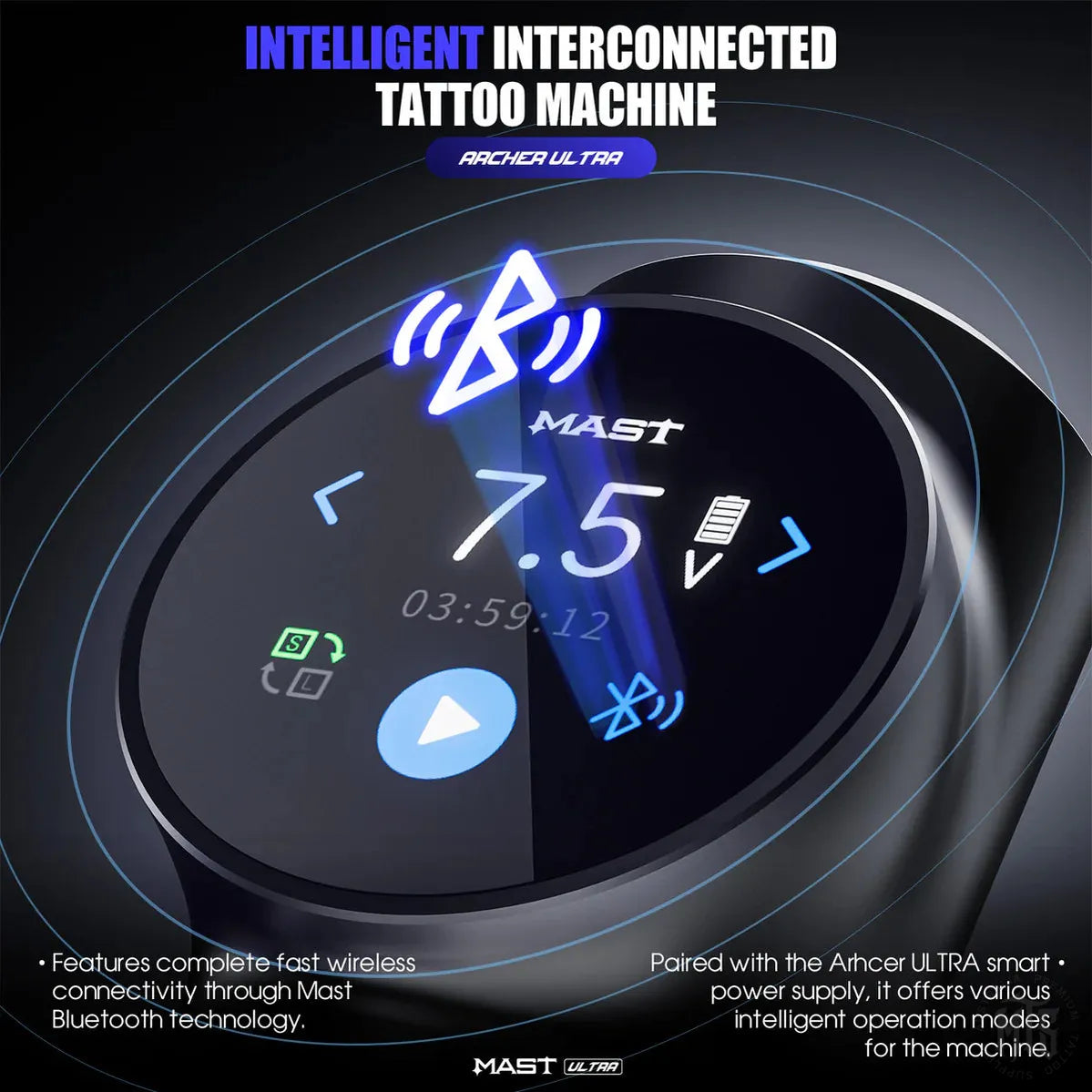 MAST Archer Ultra Smart Wireless Tattoo Machine Pen w. Bluetooth-Tattooing Machines-Mast-Melbourne Tattoo Supplies