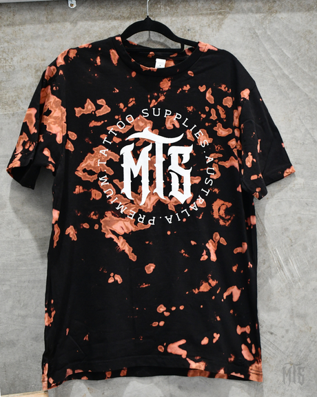 MTS - BLEACH SPLATTER WHITE LOGO TEE-Merch-Ausmerch-S-Melbourne Tattoo Supplies