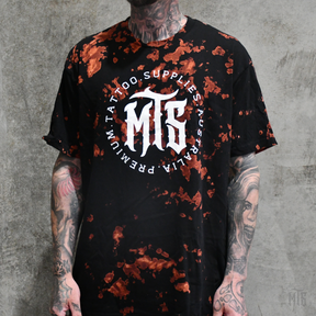 MTS - BLEACH SPLATTER WHITE LOGO TEE-Merch-Ausmerch-S-Melbourne Tattoo Supplies