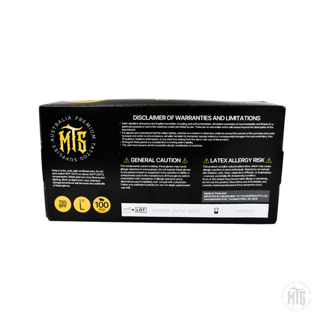 MTS Black Latex Gloves-Consumables-MTS Gloves-XS-Single box (100)-Melbourne Tattoo Supplies