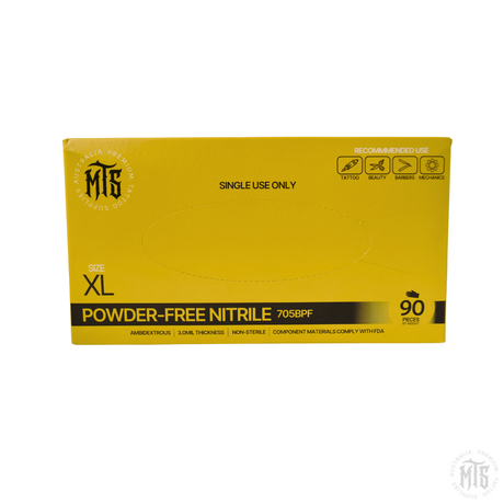 MTS Black Nitrile Gloves-Consumables-MTS Gloves-XL-Single box (100)-Melbourne Tattoo Supplies