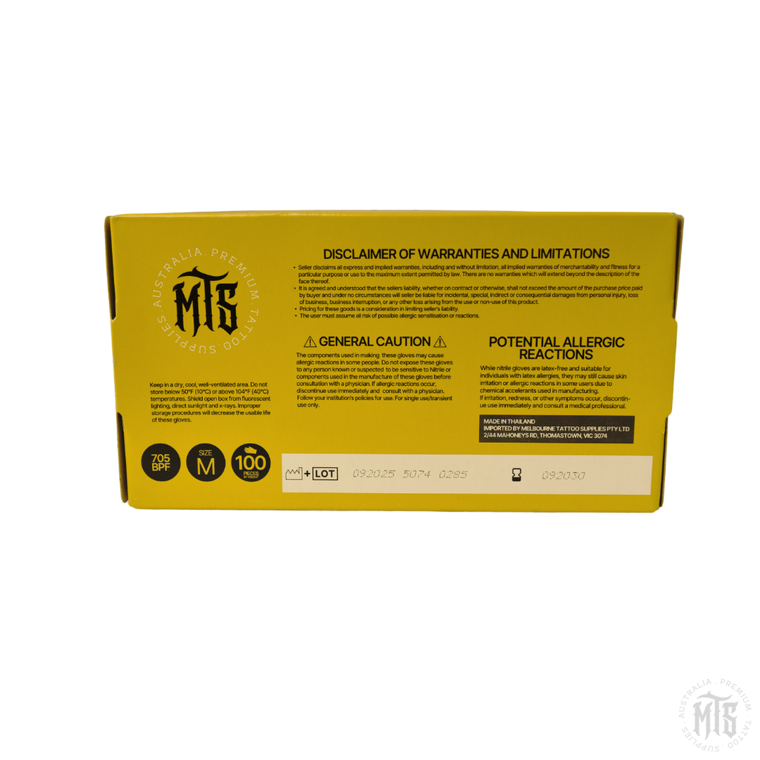 MTS Black Nitrile Gloves-Consumables-MTS Gloves-XS-Single box (100)-Melbourne Tattoo Supplies